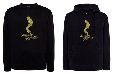 Michael Jackson Sweatshirt schwarz Autogramm Gold Bad Kapuze oder Rundhals 80er 90er