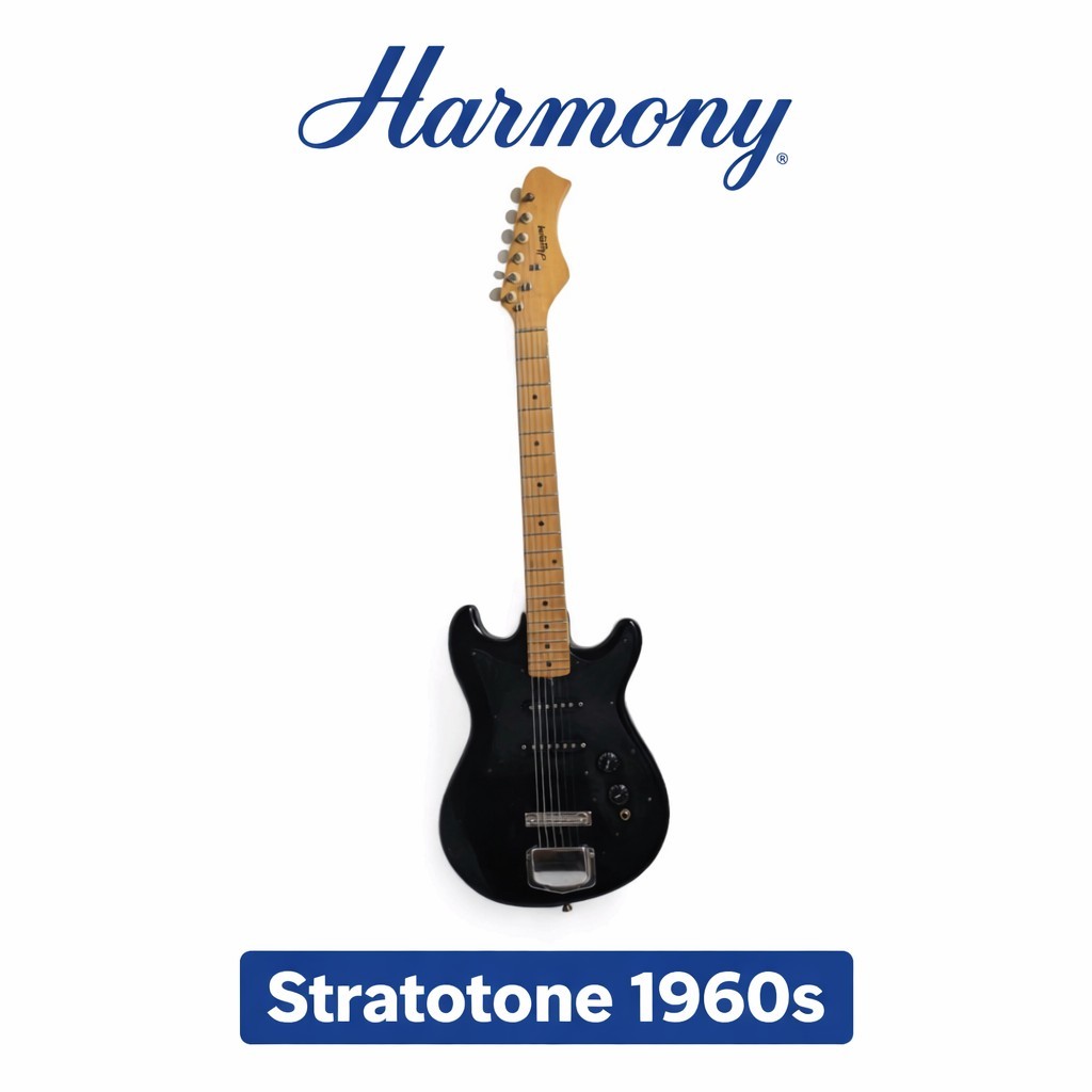Harmony Stratotone Vintage USA Electric Guitar Black 1960s