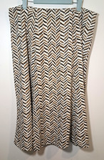 Sag Harbor Skirt Women's 14 Chevron Brown Cream Midi Lined Vintage