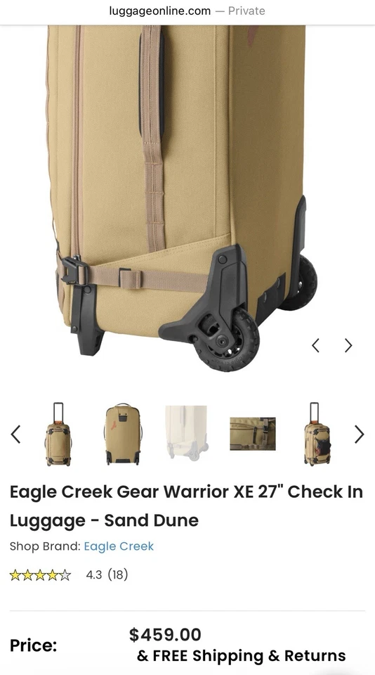 Equipaje facturado Eagle Creek Gear Warrior XE 27" - Sand Dune Foto 3 de 4