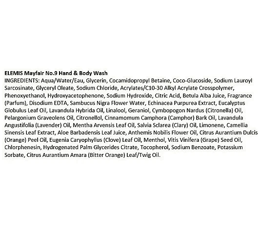 ELEMIS Mayfair No. 9 Hand & Body Wash Gentle Luxury Skincare A642555 - Изображение 3 из 3