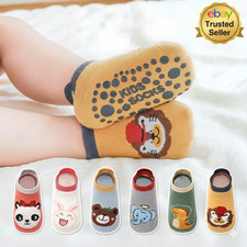 6 Pairs Baby Toddler Non Slip Socks, Boy Girl Cotton Grip Socks Anti Skid M 1-3Y