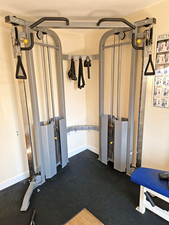 IFFT Functional Trainer Adjustable Dual Cable Crossover Chin Up Multi Gym Grey