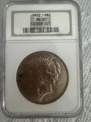1922 United States Peace Silver Dollar NGC MS63