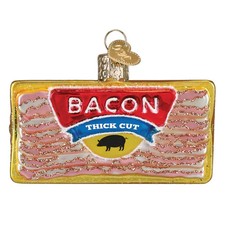 Old World Christmas PACK OF BACON 32707 Glass Ornament w/OWC Box