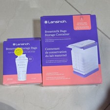 Lansinoh Breastmilk Storage Bags  Container Bundle, Double Zipper, BPA/BPS Free