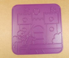 Tuppertoys 1990 Rubbing Plate Knight Castle Purple Stencil Vintage 2173A-7