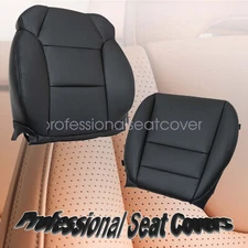For 2007-12 Acura MDX Driver Bottom + Top Leather Replacement Seat Cover Black
