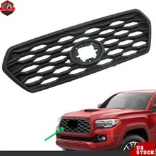Front Grille Grill Insert Matte Black Mesh Style For 2016-2023 Toyota Tacoma TRD