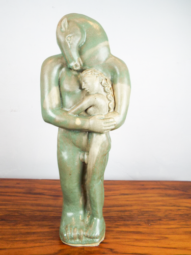 Vintage 1980s Bizarre Art Sculpture Horse Beauty & the Beast Signed Martha Allen - Picture 2 of 12