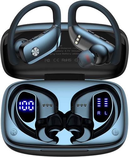 Wireless Earbuds Bluetooth Headphones 48Hrs Play Back Sport Earphones Black