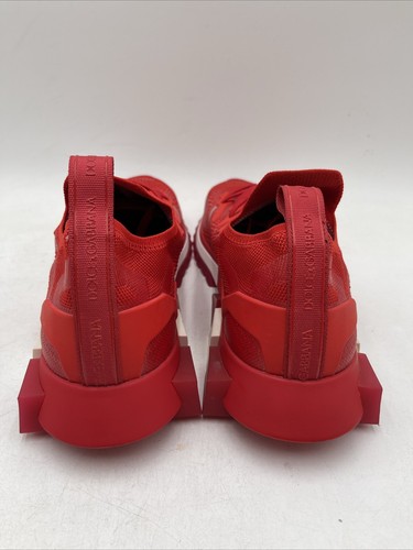 Dolce & Gabbana Men's Sorrento Mesh Lace-up Sneakers Red Size 45 - Picture 6 of 9