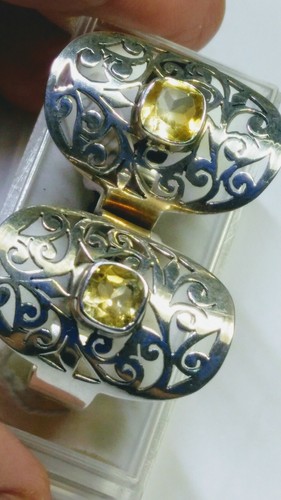 BELLISSIMO ANELLO IN ARGENTO STERLING 925 CITRINO NATURALE MISURA 8,0-8,25 & 9,0-9,25! - Foto 1 di 11
