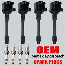 4X OEM Ignition Coil & Iridium Spark Plug For Honda Accord Civic CRV Acura UF781