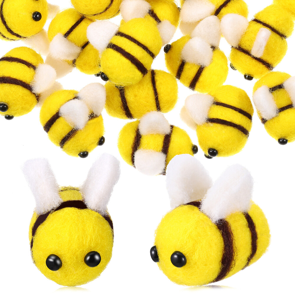 FOYTOKI DIY Wollfilz Bienen Dekoration – 6 Stück, Mini, Für Basteln, Anhänger, Deko
