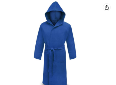 Accappatoio In Microfibra Unisex Con Cappuccio E Borsa - XL Blu - Super Assorbente E Morbido - Foto 7