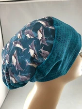 Euro Scrub Hat Sharks combo CNOR CHEF CRNA Xray Cath Lab Vet  Md Chef Bakery