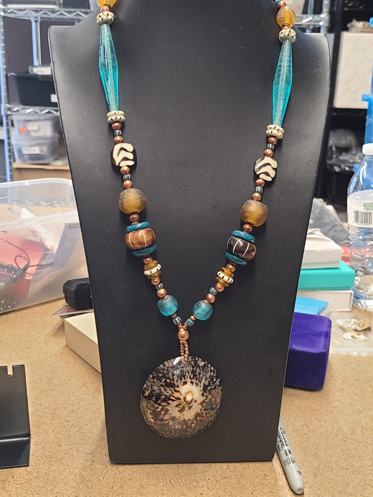 Huge Shell Statement Necklace - image 1