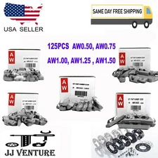 125 Pcs CLIP-ON WHEEL WEIGHT BALANCE AW STYLE .5oz .75oz 1.0oz 1.25oz 150oz 