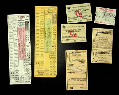 #ad LOT OF ERIE LACKAWANNA RAILWAY TICKETS SOME STAMPED ON THE BACK A6 5 $45.00