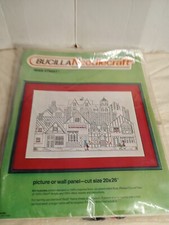 Vtg Bucilla Needlecraft Kit 2863 "Main Street" 20"X26" Crewel Picture Wall Panel