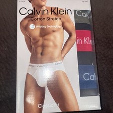 New 3 Packs Calvin Klein Men's Cotton Stretch Hip Briefs Underwear Size XL