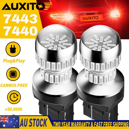 AUXITO Red 7443 7440 LED Tail Brake Canbus Turn Signal Light Bulbs