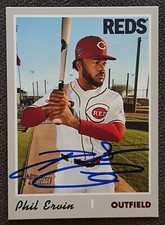 PHIL ERVIN SIGNED 2019 TOPPS HERITAGE BASEBALL CARD #511 CINCINNATI REDS AUTO
