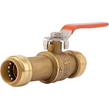SharkBite 3/4 Inch Slip Ball Valve, Push to Connect Brass Plumbing Fitting, PEX