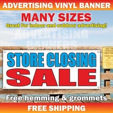 STORE CLOSING SALE Advertising Banner Vinyl Sign EVERYTHING MUST GO LIQUIDATION