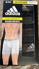Adidas 4-Pair Men's Boxer Briefs Polyester Blend Performance Black  XL 40-42 