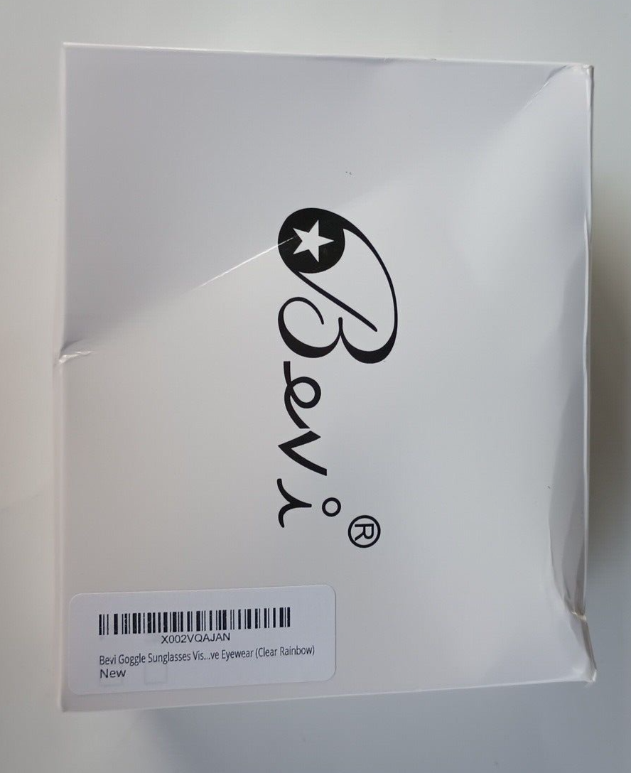 Bevi Goggle Sunglasses Visor Full Face Cover UV 400 Daily Clear Rainbow