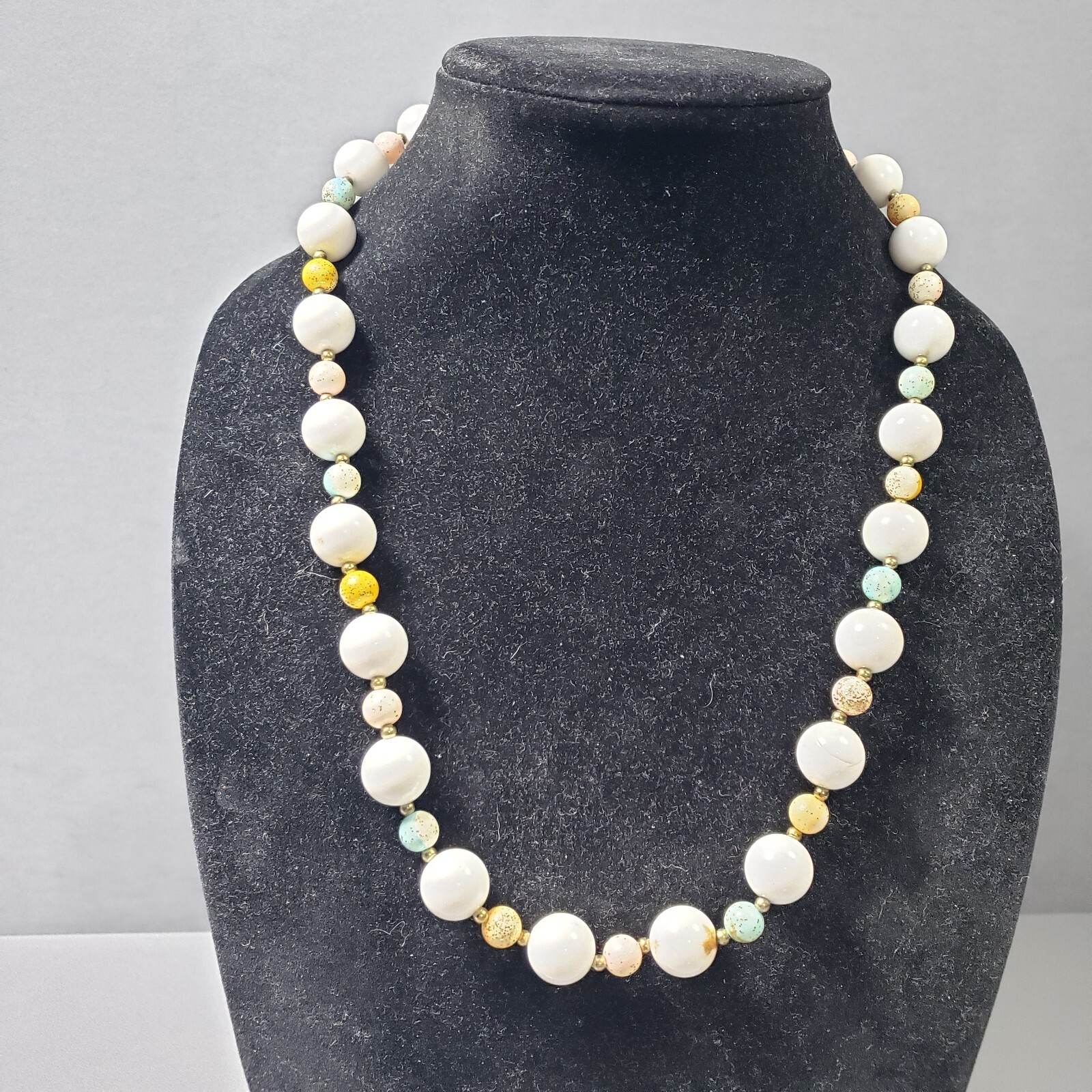 Beaded Necklace Multicolored Statement Mid Centur… - image 1