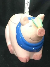 COCO DOWLEY PINK PIG CERTIFIED INTERNATIONAL FARM DECOR COOKIE JAR 8"