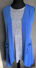 Long Waistcoat With Pockets From Michele Hope Blue Size 10/12. Bnwt