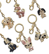 Keychains- Gold Purple Poodle, 2 Beagles, Basset Hound, Bull Terrier, Chihuahua