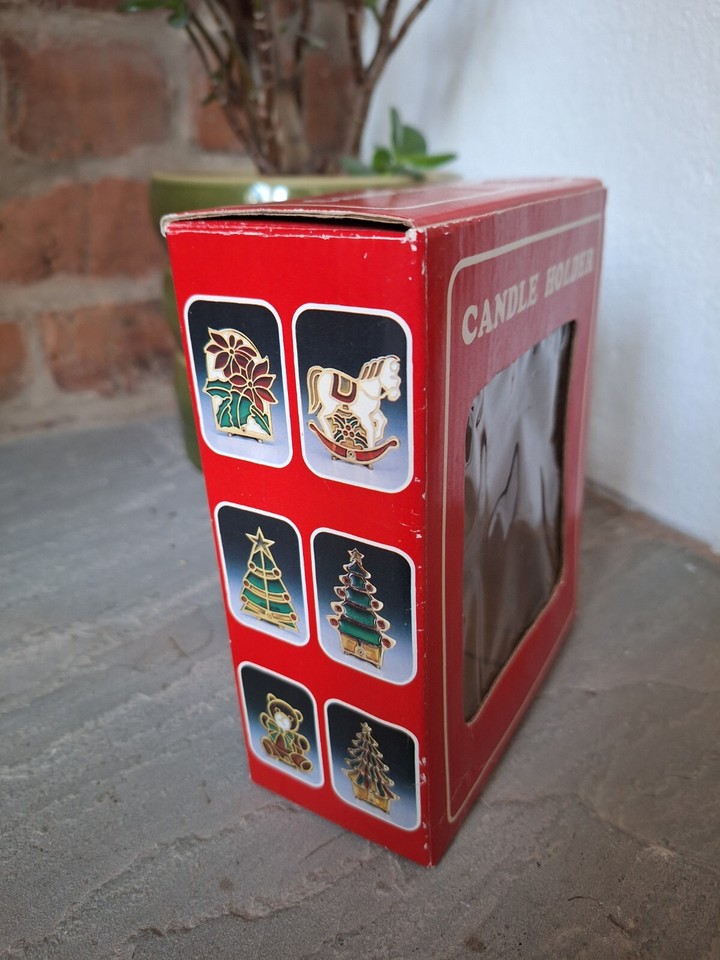 Vintage Stained Glass Tiffany Style Tea Light Holder Christmas House