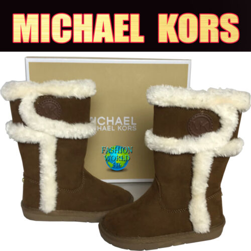 MICHAEL KORS TODDLER SIZE 7 LIL ALINA WINTER BOOTS CAMEL BROWN - Picture 1 of 4