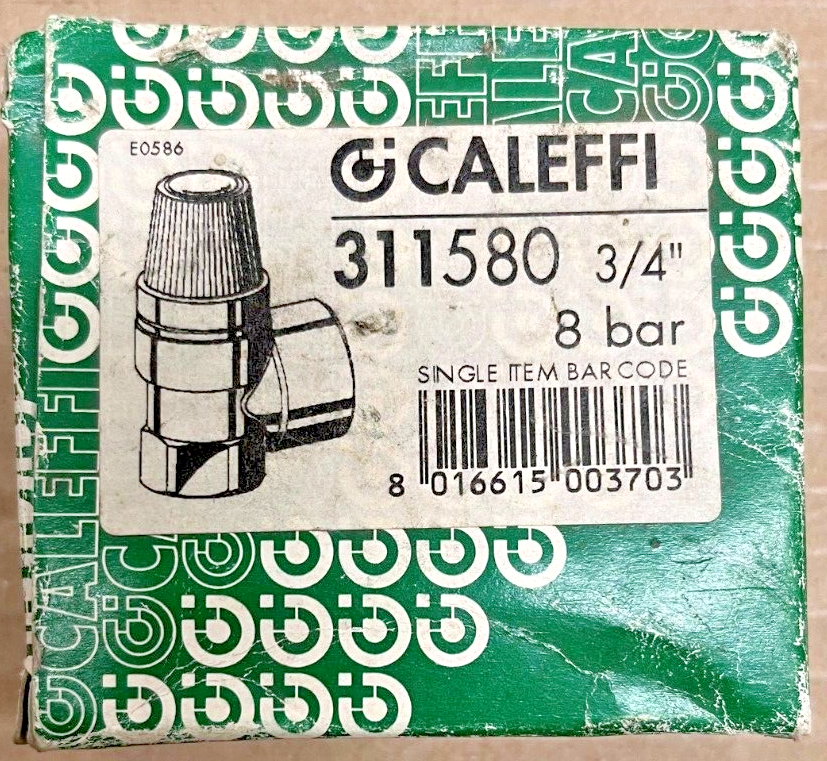 Caleffi 3/4"" F x F 311 Series Safety Pressure Relief Valve 8 Bar 311580