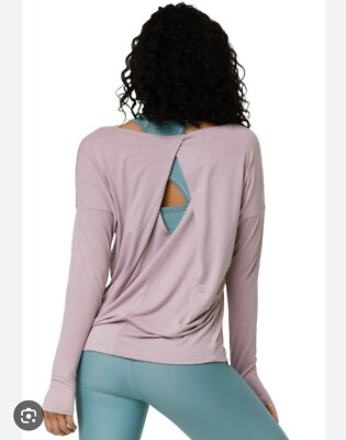 #ad #ad Onzie Flow Hot Yoga Diamond Back Pink Long Sleeve Top Womens Shirt Sz S $25.00