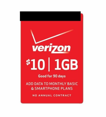 VERIZON WIRELESS  Prepaid $10 Refill Top-Up For Data  , AIR TIME  RECHARGE  - Picture 1 of 1