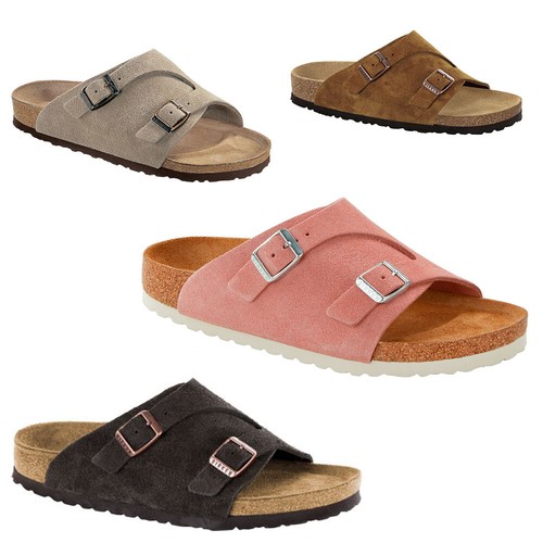 Birkenstock Zürich Zurich Suede Leather Sandals Slippers Mules Pink