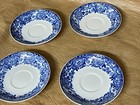 4 Vtg Wedgwood Saucers Dessert Royal Blue Floral  5 3/4 " Etruria England #2031 — photo 3