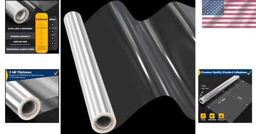 Durable 3 Mil Thick Clear Cellophane Wrap for Stylish Gift Wrapping Projects - Picture 2 of 11