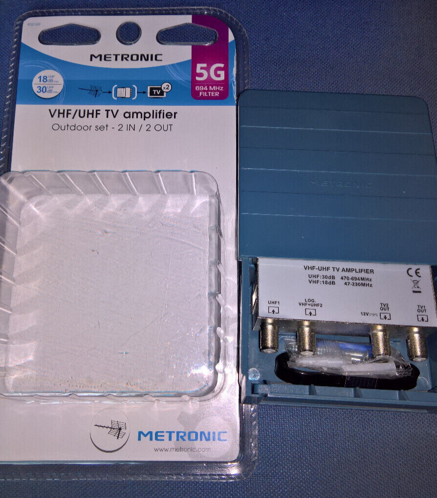 Amplificatore TV 432169 - Nero, 2 Ingressi UHF/VHF, Filtro 4G LTE, Guadagno Regolabile - Foto 7