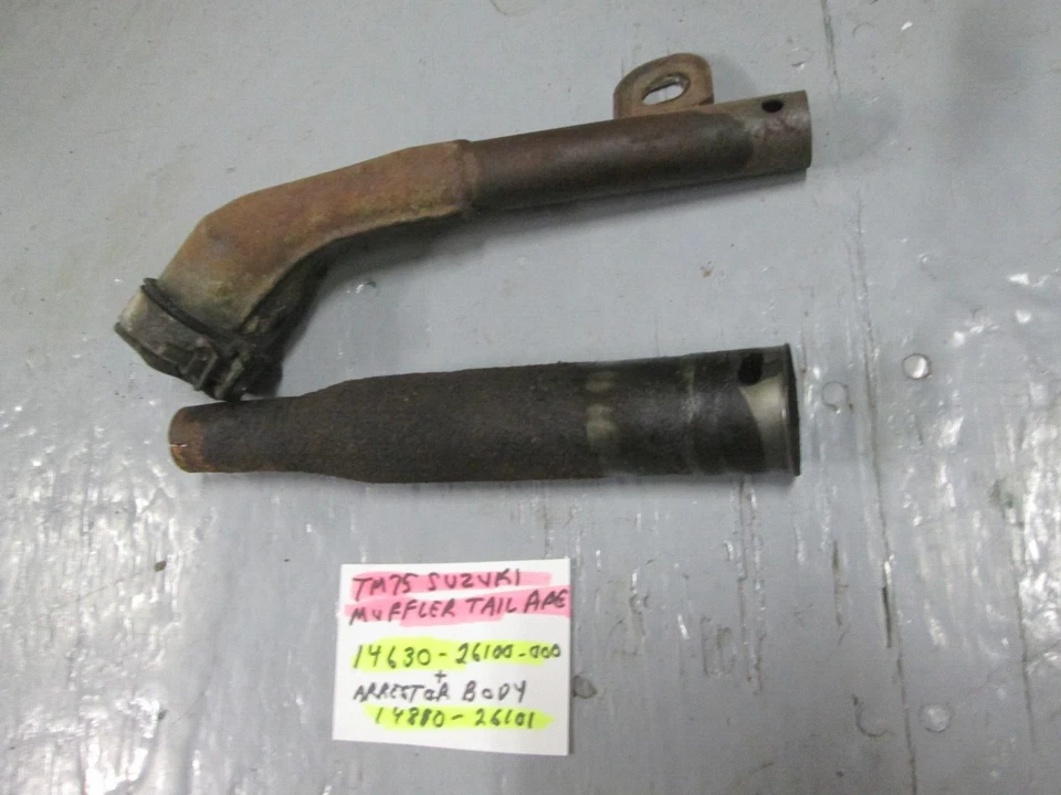MINI SILENCIADOR CRUZADO TUBO DE ESCAPE VINTAGE SUZUKI TM75 14630-26100 / CARROCERÍA 14810-26101 Foto 2 de 4