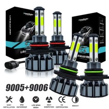 9006 9005 LED Headlight KIT Combo Bulbs 10000K High Low Beam Super Bright White
