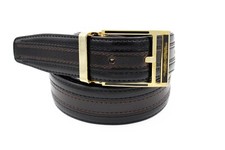 Marco Valentino Men's Black and Brown Tone on Tone Leather Belt