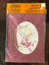 Vintage Paragon Needlepoint Calico Kit Bonnet Girl Tree Swing 5040 NEW