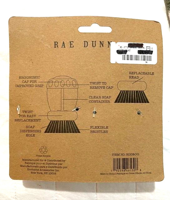 Rae Dunn Brush SOAP Kitchen Cleaning 🎁❤️Seal Brush Black New w/tag